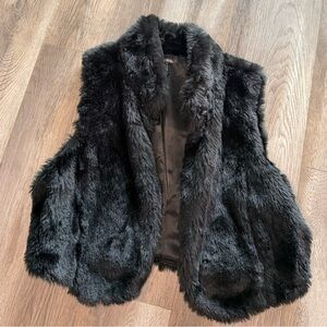 Daisy Fuentes Elegant Black Fur Vest XL